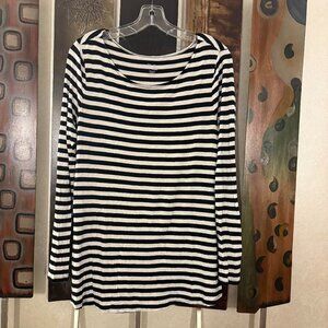 Gap Long Sleeve Legging Tee Shirt, black and white stripes, Size M